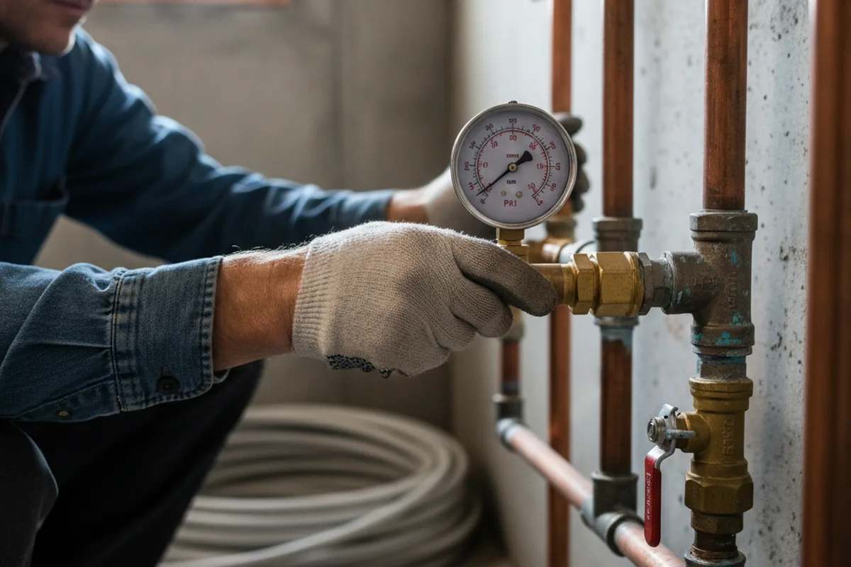 Pressure testing a repaired line during Water Line Repair in San Francisco